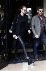 GIGI HADID Leaves Her Hotel in Paris 04/05/2017