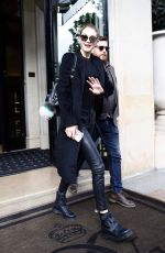 GIGI HADID Leaves Her Hotel in Paris 04/05/2017