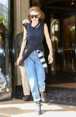GIGI HADID Leaves Her Hotel in Paris 04/06/2017