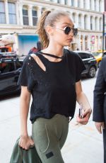 GIGI HADID Out and About in New York 04/10/2017