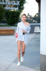 HAILEY BALDWIN in Denim Shorts Out in Los Angeles 04/12/2017