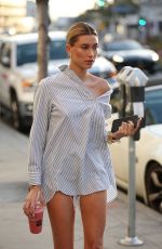 HAILEY BALDWIN in Denim Shorts Out in Los Angeles 04/12/2017