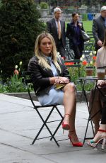 HILARY DUFF on the Set of Younger in Bryant Park in New York 04/24/2017