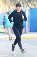 HILARY DUFF Out Jogging on Hudson River in New York 04/17/2017