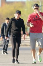 HILARY DUFF Out Jogging on Hudson River in New York 04/17/2017