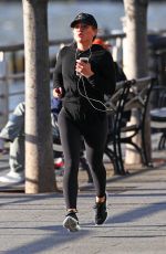 HILARY DUFF Out Jogging on Hudson River in New York 04/17/2017