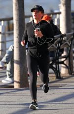 HILARY DUFF Out Jogging on Hudson River in New York 04/17/2017