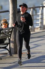 HILARY DUFF Out Jogging on Hudson River in New York 04/17/2017