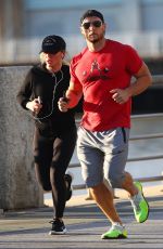 HILARY DUFF Out Jogging on Hudson River in New York 04/17/2017