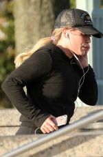 HILARY DUFF Out Jogging on Hudson River in New York 04/17/2017
