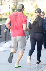 HILARY DUFF Out Jogging on Hudson River in New York 04/17/2017