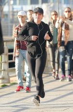 HILARY DUFF Out Jogging on Hudson River in New York 04/17/2017