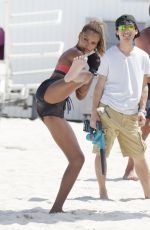 JASMINE TOOKES on the Set of VS Photoshoot in South Beach 04/25/2017