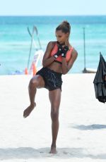 JASMINE TOOKES on the Set of VS Photoshoot in South Beach 04/25/2017