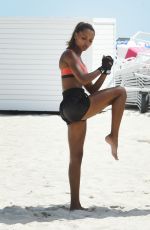 JASMINE TOOKES on the Set of VS Photoshoot in South Beach 04/25/2017