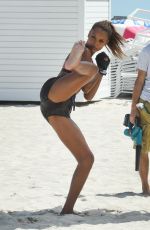 JASMINE TOOKES on the Set of VS Photoshoot in South Beach 04/25/2017