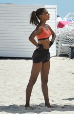 JASMINE TOOKES on the Set of VS Photoshoot in South Beach 04/25/2017