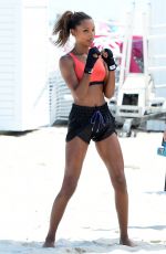 JASMINE TOOKES on the Set of VS Photoshoot in South Beach 04/25/2017