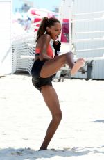 JASMINE TOOKES on the Set of VS Photoshoot in South Beach 04/25/2017