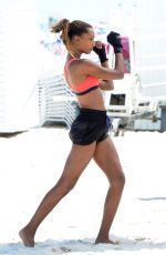 JASMINE TOOKES on the Set of VS Photoshoot in South Beach 04/25/2017
