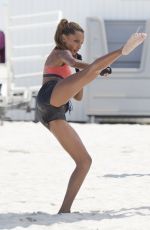 JASMINE TOOKES on the Set of VS Photoshoot in South Beach 04/25/2017
