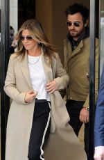 JENNIFER ANISTON and Justin Theroux Leaving Chanel Store in Paris 04/12/2017