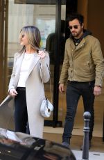 JENNIFER ANISTON and Justin Theroux Leaving Chanel Store in Paris 04/12/2017