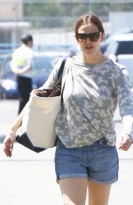 JENNIFER GARNER in Denim Shorts Out in Brentwood 04/21/2017