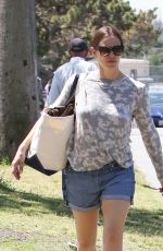 JENNIFER GARNER in Denim Shorts Out in Brentwood 04/21/2017