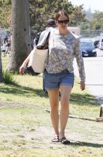 JENNIFER GARNER in Denim Shorts Out in Brentwood 04/21/2017