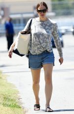JENNIFER GARNER in Denim Shorts Out in Brentwood 04/21/2017
