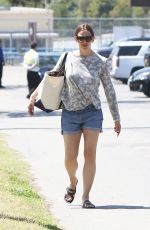 JENNIFER GARNER in Denim Shorts Out in Brentwood 04/21/2017