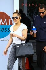 JENNIFER LOPEZ and Alex Rodriguez Leaves a Gym in Miami 04/20/2017