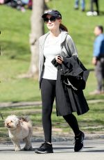 JESSICA CHASTAIN Walks Her Dog Out in Central Park in New York 04/09/2017