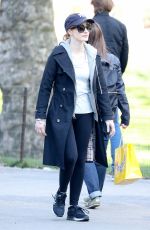 JESSICA CHASTAIN Walks Her Dog Out in Central Park in New York 04/09/2017