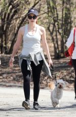 JESSICA CHASTAIN Walks Her Dog Out in Central Park in New York 04/09/2017
