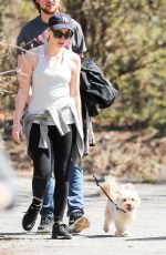 JESSICA CHASTAIN Walks Her Dog Out in Central Park in New York 04/09/2017