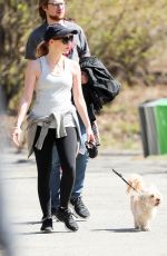 JESSICA CHASTAIN Walks Her Dog Out in Central Park in New York 04/09/2017