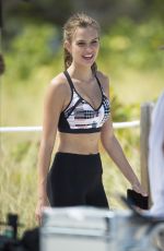 JOSEPHINE SKRIVER on the Set of VS Photoshoot in South Beach 04/25/2017