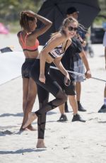 JOSEPHINE SKRIVER on the Set of VS Photoshoot in South Beach 04/25/2017