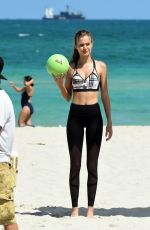 JOSEPHINE SKRIVER on the Set of VS Photoshoot in South Beach 04/25/2017