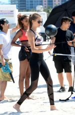 JOSEPHINE SKRIVER on the Set of VS Photoshoot in South Beach 04/25/2017