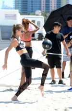 JOSEPHINE SKRIVER on the Set of VS Photoshoot in South Beach 04/25/2017