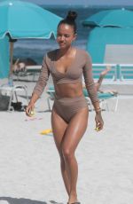 KARREUCHE TRAN in Tankini on the Beach in Miami 04/15/2017