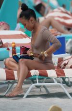 KARREUCHE TRANA at a Beach in Miami 04/15/2017