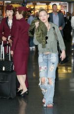 KATE HUDSON in Ripped Jeans at JFK Airport in New York 04/29/2017