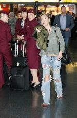 KATE HUDSON in Ripped Jeans at JFK Airport in New York 04/29/2017