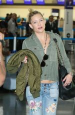 KATE HUDSON in Ripped Jeans at JFK Airport in New York 04/29/2017