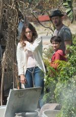 KATHARINE MCPHEE on the Set of Scorpion in Los Angeles 04/13/2017
