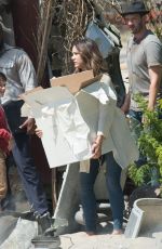 KATHARINE MCPHEE on the Set of Scorpion in Los Angeles 04/13/2017